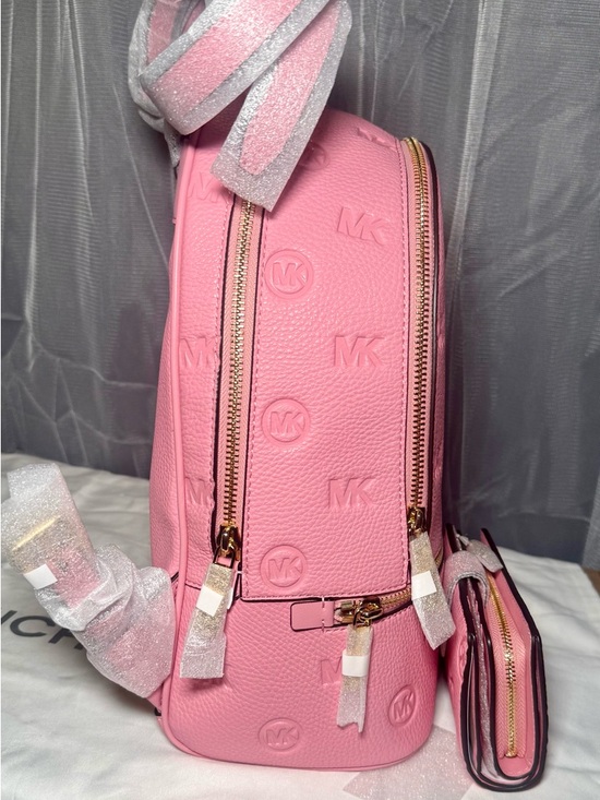 Michael Kors Pink Embossed Logo Backpack and Wallet Set main image 9